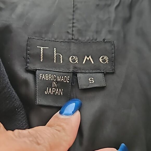 Thomo Women's Double-Breasted Cropped Blazer Small Black - Picture 6 of 16